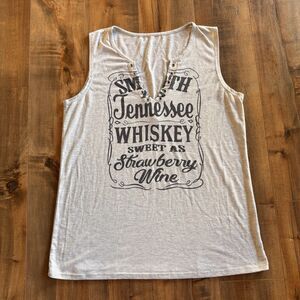 Women's Gray Smooth As Tennessee Shirt Ring Hole Sleeveless Tank Top Size XL